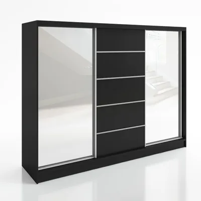 Produktbild von Schwebetürenschrank TARO 3-türiger Kleiderschrank mit 3 Spiegeln und Kleiderstangen – Funktionalität und Eleganz!