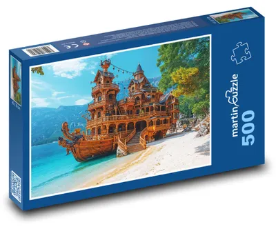 Obrázek produktu pro martinpuzzle - Puzzle 500 - Dřevěná loď - dům