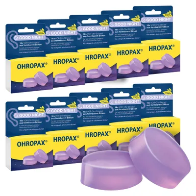 Produktbild von OHROPAX Good Night Ohrstöpsel 10x16 Stück – Silikon Gehörschutz, KI-generiertes Bild