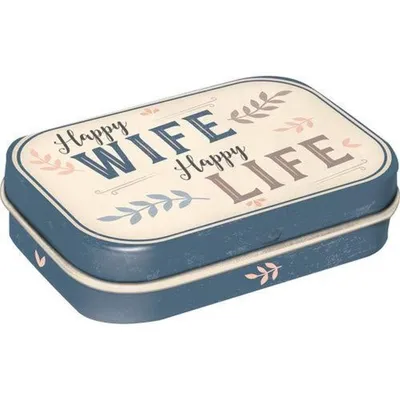 Produktbild von Nostalgic-Art - Pillendose - Word Up - Happy Wife Happy Life
