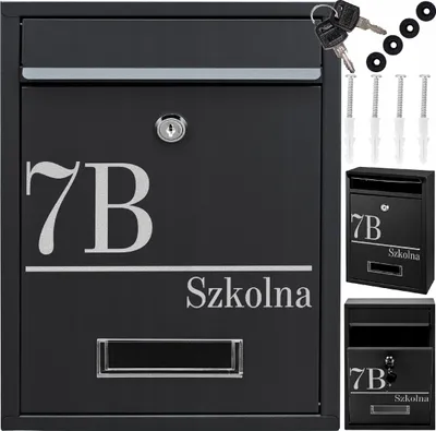 Obrázek produktu pro Černá Schránka Na Poštu Rib Černá + Nápis