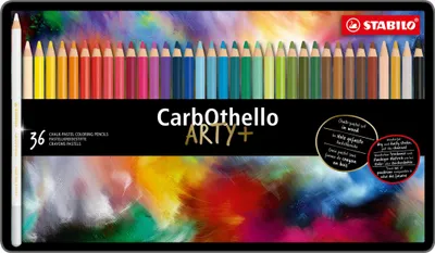 Image de Crayon pastel - STABILO CarbOthello - étui métal de 36 couleurs - avec 36 couleurs différentes