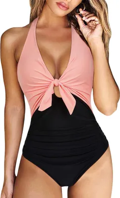 Produktbild von Damen Badeanzug Einteiler Push Up Shaping Pink S