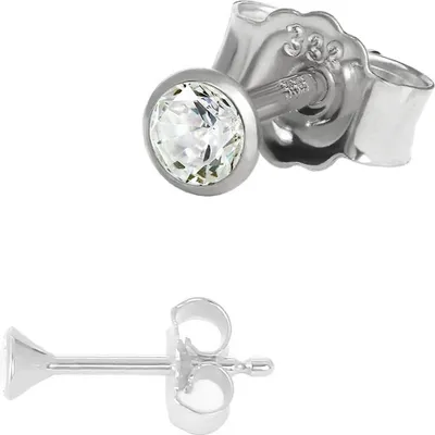 Produktbild von Einzel Winzige Ohrstecker 2,5mm Weißgold 333 8 Karat Gold Ohrring Zirkona Weiß