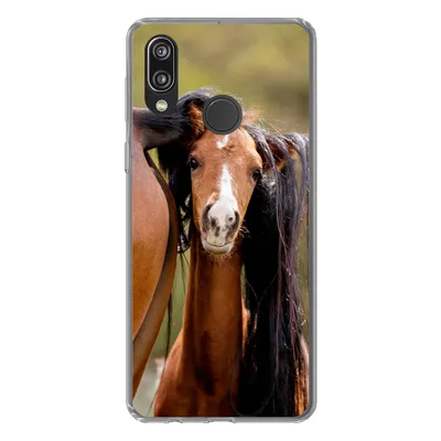 Produktbild von MuchoWow® Handyhülle Schutzhülle Hülle für Huawei P20 Lite (2020) Pferde - Natur - Braun Silikon Softcase Handy Hülle - Kartenhalter