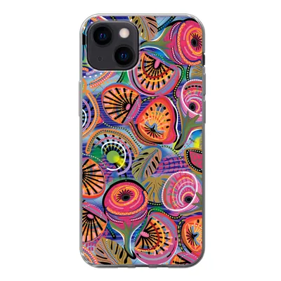 Produktbild von MuchoWow® Handyhülle Schutzhülle Hülle für iPhone 13 mini Kreis - Figuren - Blätter Silikon Softcase Handy Hülle - Softcase