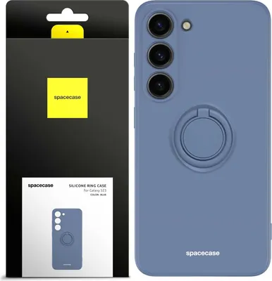 Image de Coque en silicone SPACECASE Coque en silicone avec anneau pour Galaxy S23 Bleu