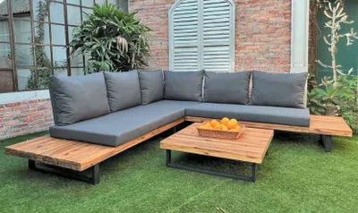 Produktbild von Garden Pleasure Loungegruppe Acapulco anthrazit, schwarz Holz, Metall, 13-teilig