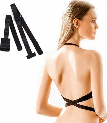 Produktbild von ASKSA BH Träger Konverter Verstellbarer BH Extender 2 Haken für Damen Lady Backless Dress, Schwarz