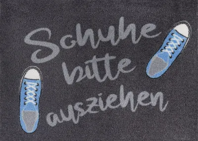 Fußmatte 50x70 cm, waschbar, rutschfest, grau, für drinnen & draußen
