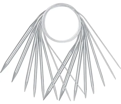 Produktbild von Set mit 6 Rundstricknadeln, Edelstahl, 80 cm lang, 2,0 mm/3,0 mm/4,0 mm/5,0 mm/6,0 mm/8,0 mm
