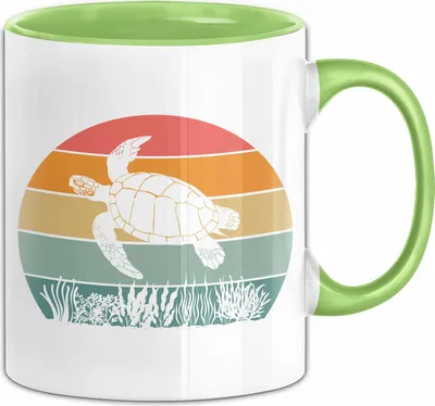 Produktbild von Schildlkröten Tasse Geschenk Vintage Grafik (Grün)