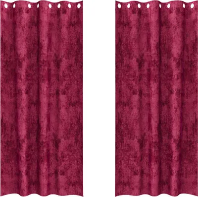 Obrázok produktu pre vidaXL Zamatové závesy s záclonami 2 ks vínovo červené 260 x 140 cm zamat