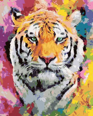 Produktbild von Zuty - Malen nach Zahlen - TIGER IN FARBEN, 40x50 cm, mit Keilrahmen (bereits gespannt)