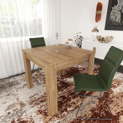 Produktbild von Skye Decor, Single 90 - Caucasian, Oak, Esstisch, Eiche, 100 % MELAMINBESCHICHTETE SPANPLATTEN, 90 x 90 x 78 cm