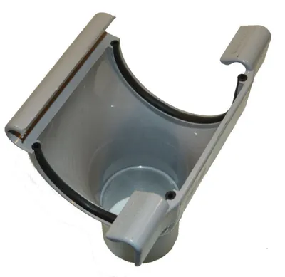 Produktbild von Marley Rinnenstutzen NW 75/53 mm, halbrund, grau
