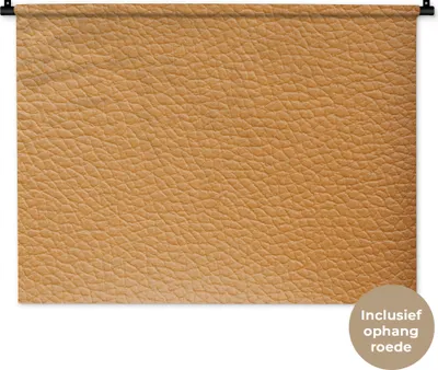 Produktbild von MuchoWow® Wandteppich Wandbehang Leder - Strukturiert - Leder-Optik - Orange 90x67.5 cm Tapisserie Dekoration Wandtuch - Fototeppich - Wand-Skulpturen