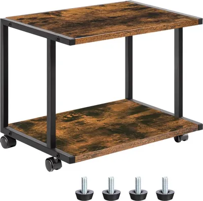 Produktbild von Druckertisch mit verstellbaren Füßen und arretierbaren Rädern 42x28x33cm