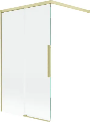 Produktbild von Mexen Rox Duschtrennwand 2-flügelig verschiebbar 100 x 150 cm, transparent, gebürstetes Gold - 8C9-100-003-55-00