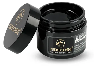 Leder-Reparaturset Schwarz 50 ml, Reparaturcreme für Kratzer und Pflege