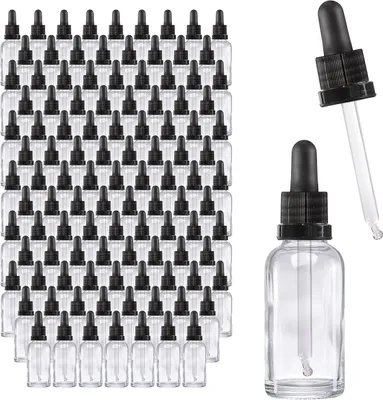 Produktbild von Oputec 143x 30ml Pipettenflasche aus Klarglas mit Glaspipette: Großpackung - Apothekerflaschen für Aromatherapie ätherische Öle Kosmetik Tropfflasche