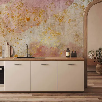Produktbild von Vlies Fototapete - Golden Bubbles 350x256 cm Abstrakt a-A-0795-a-a