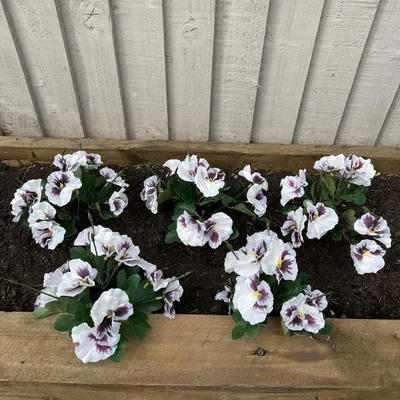 Immagine prodotto di Set di 5 fiori artificiali di viola per interni ed esterni
