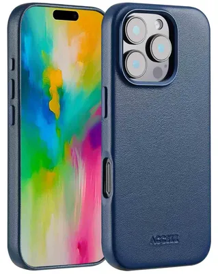 Imagen del producto de Funda de Cuero con MagSafe para Apple iPhone 16 Pro - Nightfall Blue