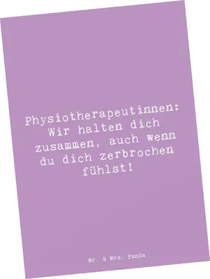 Produktbild von Mr. & Mrs. Panda Postkarte Spruch Physiotherapeutin Zusammenhalt - Lavendeltraum - Geschenk, Kunstkarten, Postkarten, Berufsalltag, Berufsliebe, Ansichtskarten, Grußkarte