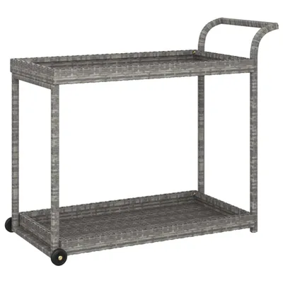 Immagine prodotto di Carrello bar vidaXL grigio 100x45x83 cm in rattan sintetico