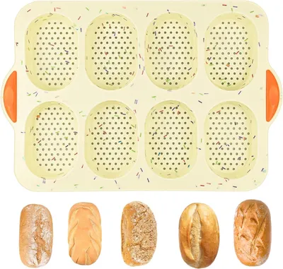 Silikon-Backform für 8 Baguettes, antihaftbeschichtet, 35x24 cm