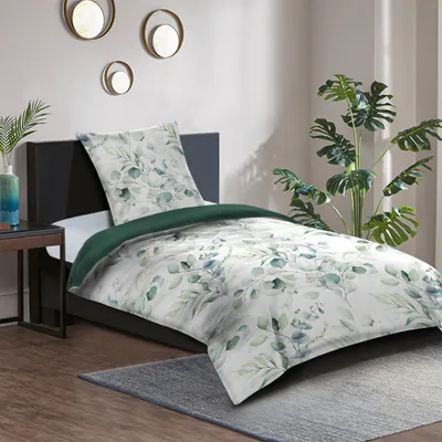 Produktbild von SANILO® Bettwäsche 135x200 cm, 100% feinste Baumwolle, 2-teilig, Bettbezug, Kissenbezug 80x80cm - Eukalyptus