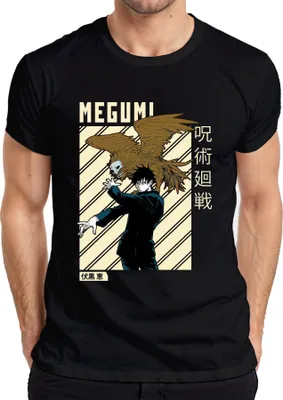 Obrázek produktu pro MEGUMI Jujutsu Kaisen 呪術廻戦 Fushiguro Shikigami Anime Aesthetics Pánské tričko, černá, M