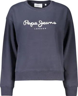 Produktbild von Damen Sweatshirt Blau: Fleece, Baumwolle, Langarm & Logo-Druck