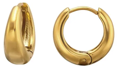 Produktbild von Klappcreolen konisch – Design Ohrringe aus Edelstahl Gold