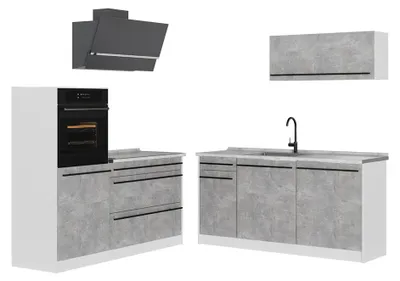 Imagen del producto de Mueble de cocina Vicco R-Line Hormigón/Blanco 160 cm sin encimera, Model 66932