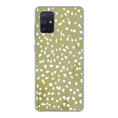 Produktbild von MuchoWow® Handyhülle Schutzhülle Hülle für Samsung Galaxy A51 Polka dots - Weiß - Grün Silikon Softcase Handy Hülle - Schutzabdeckung