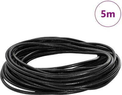 Immagine prodotto di vidaXL Corda in pelle, colore nero, diametro 3 mm, lunghezza 5 metri