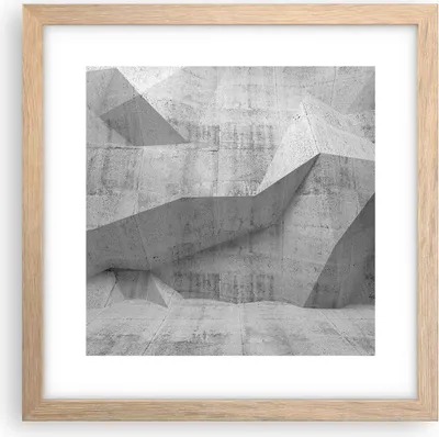 Produktbild von Gerahmtes Poster - Rahmen in heller Eiche - Beton Wand Grau - 30x30 cm - Wand Bild - Wanddeko - Wandbilder - Kunstposter - Wandposter - Bilderrahmen - Bilder - Kunstdruck - Wandbild - P2NAC30x30-4183