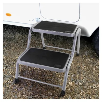 Produktbild von Doppel-Trittstufe für Wohnwagen und Caravan mit 2 Stufen bis 150 kg belastbar