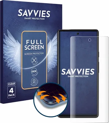 Produktbild von 4x Savvies Fullscreen Schutzfolie für Google Pixel 6 Displayschutz Folie Fullcover Klar Transparent