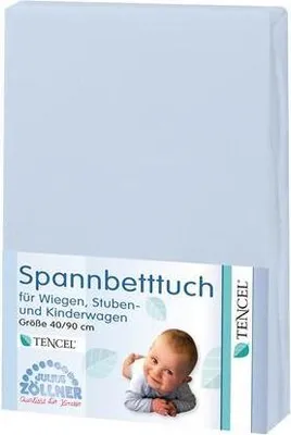 Produktbild von Julius Zöllner Spannbetttuch Lyocell hellblau 90/40