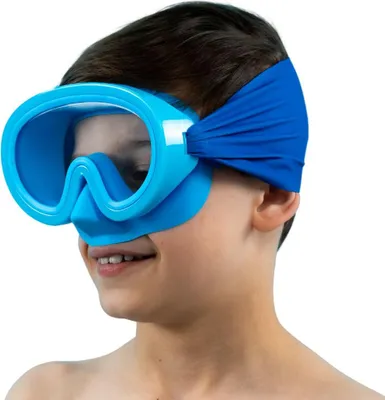 Produktbild von Taucherbrille mit Nasenbügel für Kinder 3 - 10 Jahre Waterplops - Uni blau