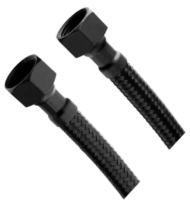 Produktbild von Aqualine Flexibler Schlauch, Edelstahl FxF 3/8"x3/8", 60cm, Schwarz matt