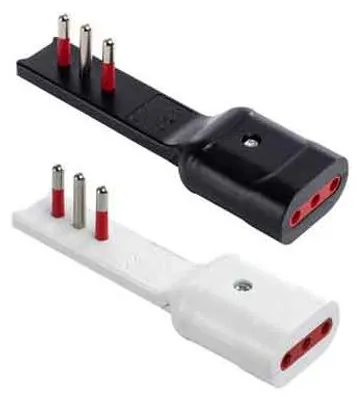 Imagen del producto de Adaptador ultrafino de 10A, modelo ROSI, 2P+T - Enchufe de 10A, 2 polos más tierra, color blanco