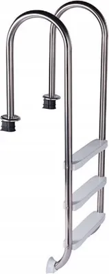 Produktbild von Stainless steel ladder SLIM 3-steps - for pool over 1.10m height - plastic steps