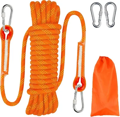 Image de Corde d'escalade de 20 mètres, 2 mousquetons, en nylon, pour une utilisation en extérieur