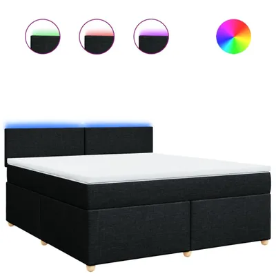 Produktbild von Boxspringbett mit Matratze Schwarz 180x200 cm Stoff