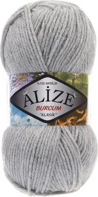 100g Strickgarn ALIZE BURCUM, 100% Polyacry, grey melange