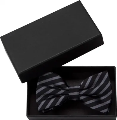 Produktbild von Fabio Farini - 1 Stück Schwarze Herren Fliegen - Männer Querbinder Vorgebunden Bowtie Streifen - Schwarz/Dunkelgrau - Deep Space/Black Flame